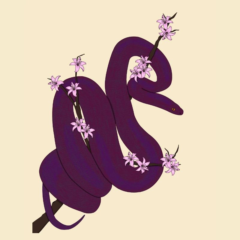 Plum python (no background)