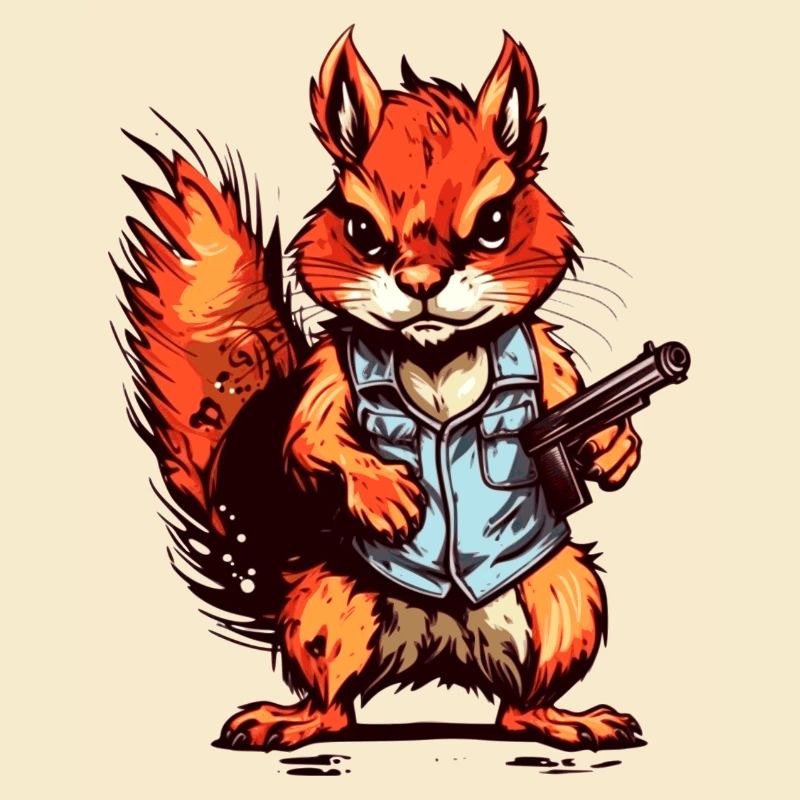 Eichhörnchen als bewaffneter Söldner