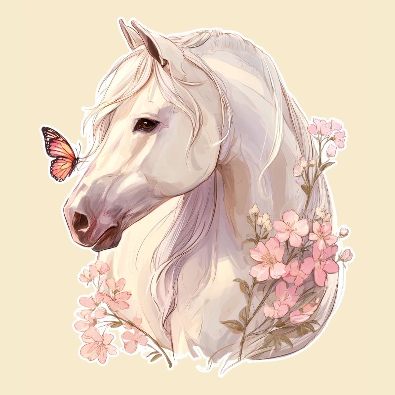 Cheval avec papillon