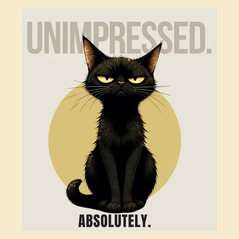 NOT TODAY Sarcastic Black Cat Design