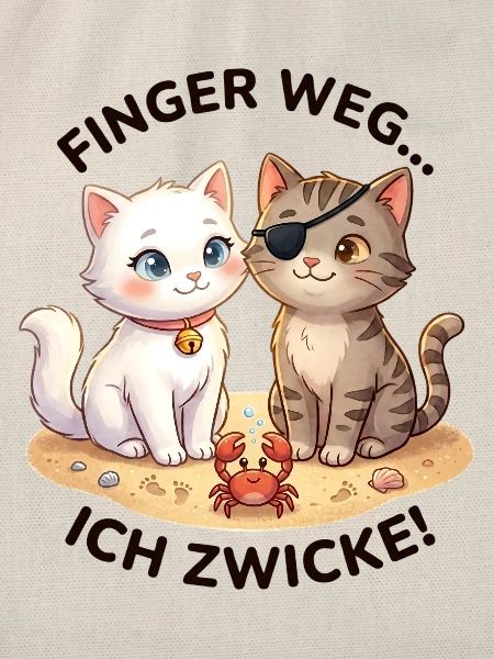 Katzen Strand Krabbe Spruch