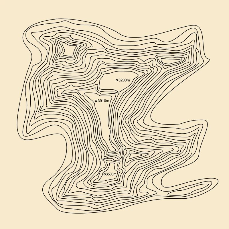 Mountain contour lines