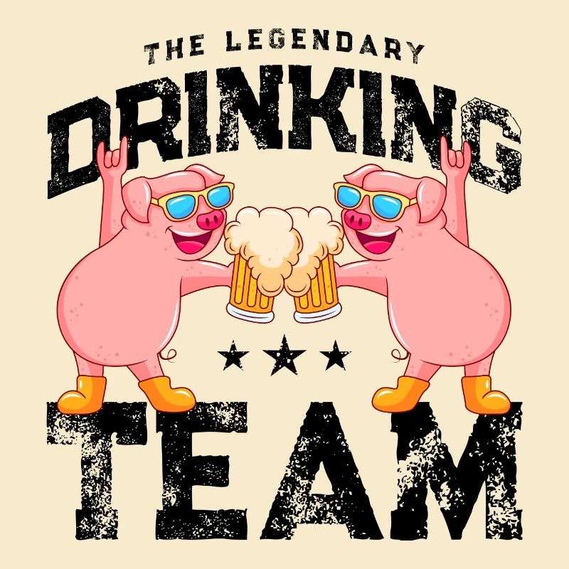 schwein bier drinking team