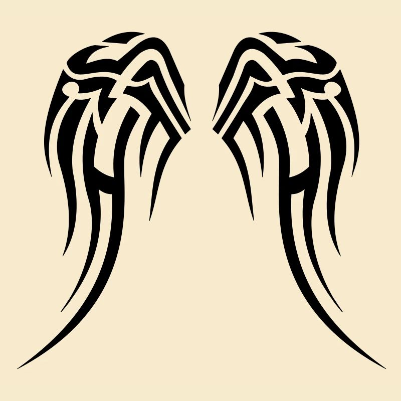 Propre choix de couleur, ailes de tatouage tribal