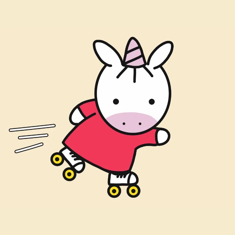 T-Shirt Einhorn Rollschuhe Geschenk Idee