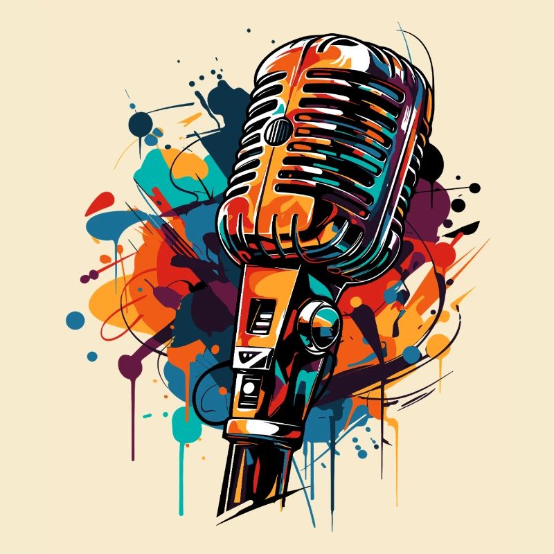Microphone retro design singing