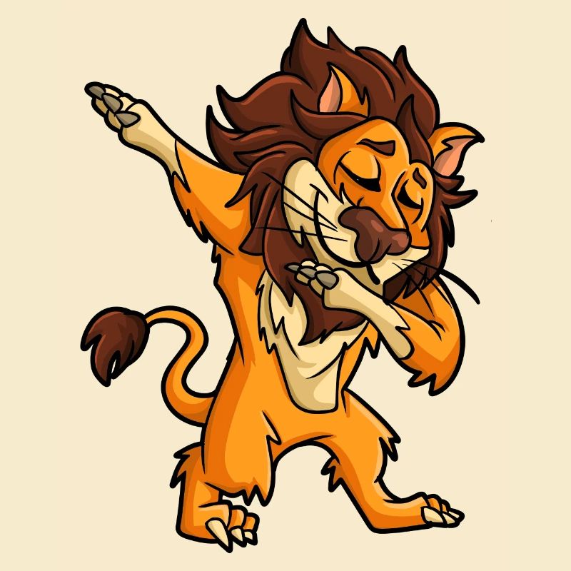 Dabbender Löwe