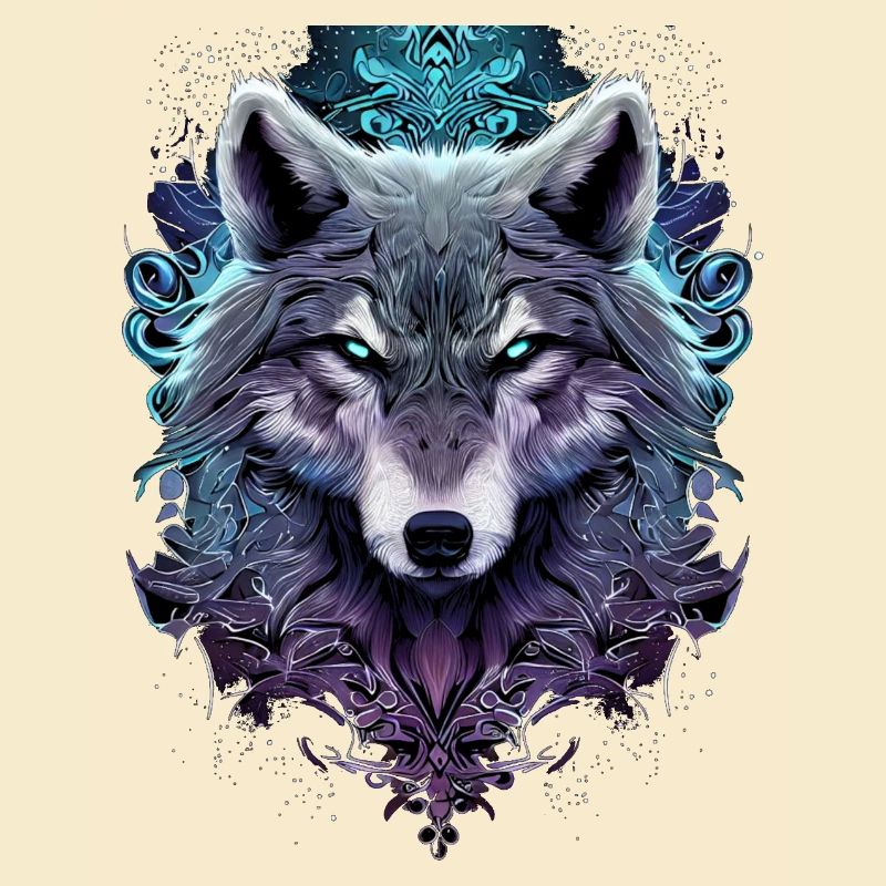 Mystischer männlicher Wolf