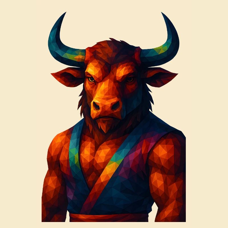 WPAP Style Animals - Minotaur in Pose