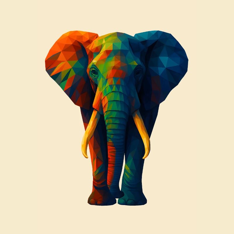 WPAP Style Animals - Elephant Portrait