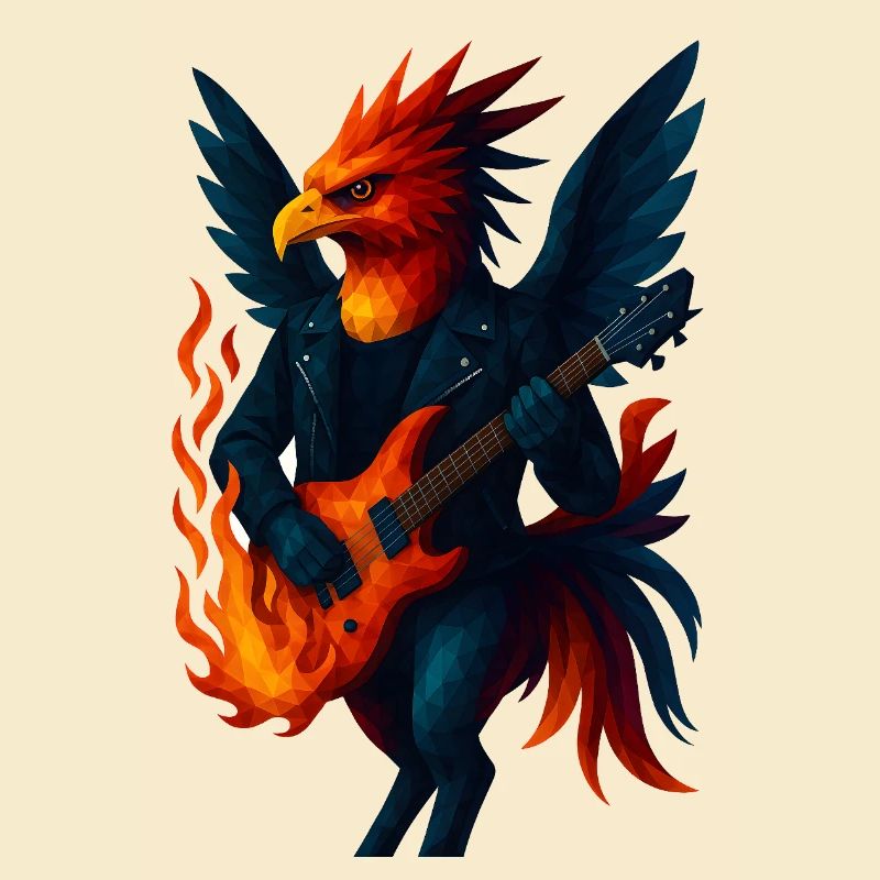 WPAP Style Animals - Phoenix Guitarist