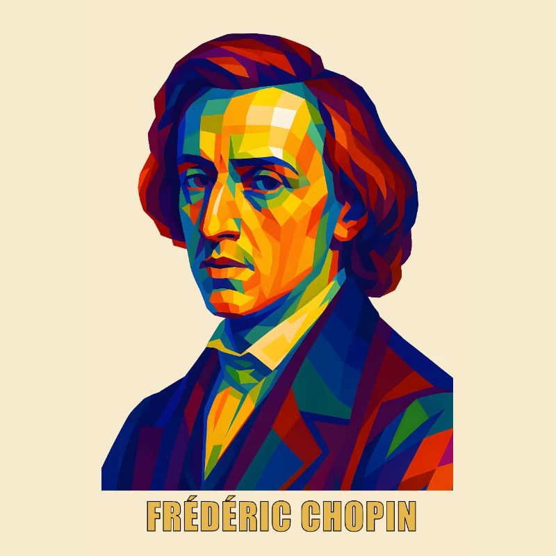 WPAP Polygon Portrait Frédéric Chopin Compositeur