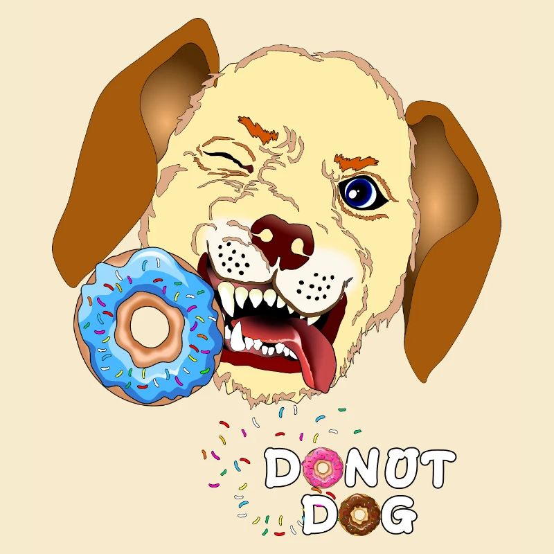 Hund beißt Donut