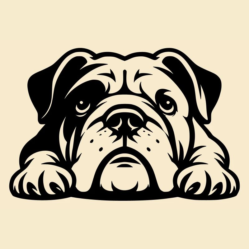 Conception vectorielle de bouledogue inclinable