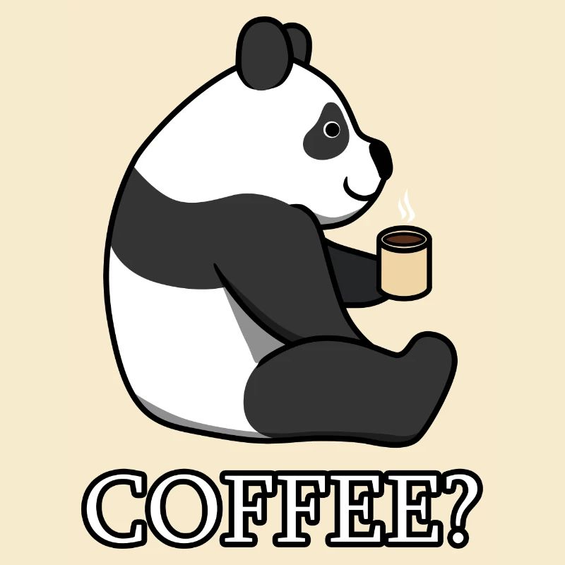 Ironic Panda Coffee Work Monday Office