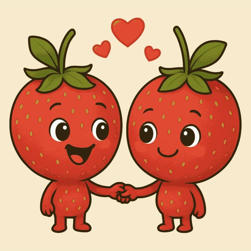 Erdbeeren mit Herzen