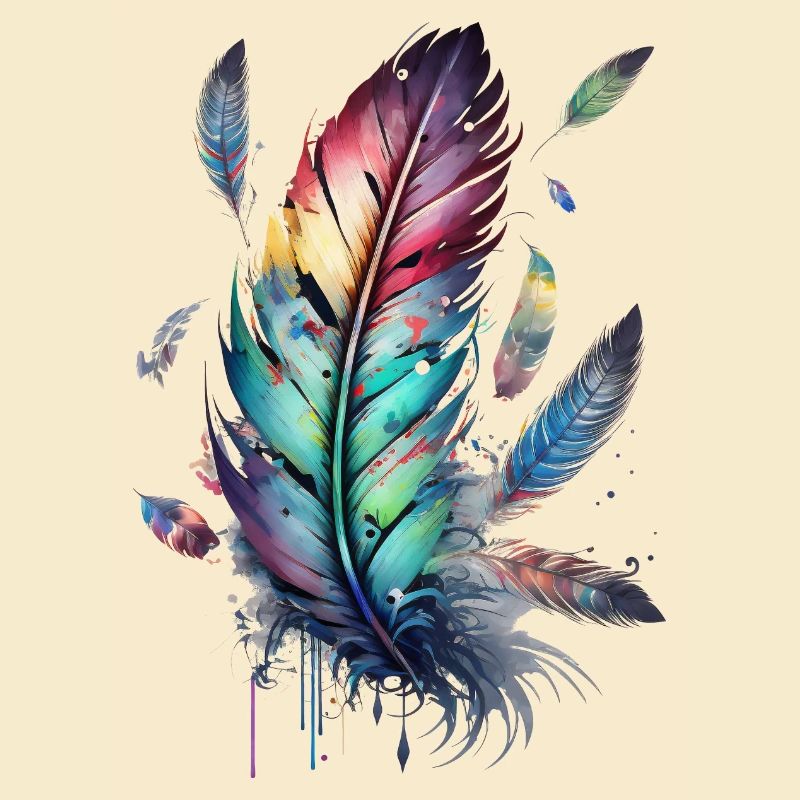 Feathers, Boho, Ethno, Style, Pattern Tribal Indian