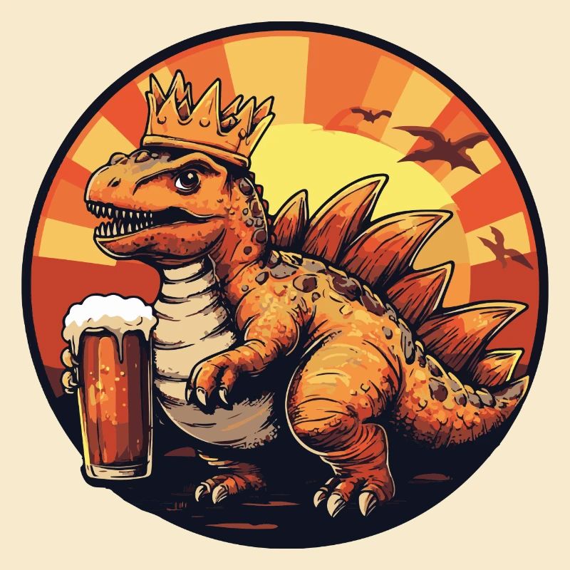 Dinosaur Stegosaurus Beer Comic