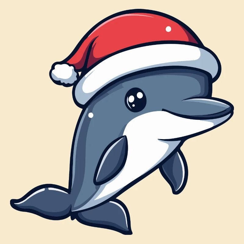 Dolphin Christmas Cute