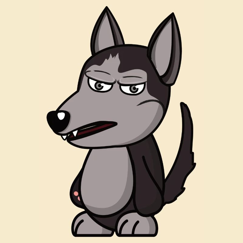 wütender Wolf angry grumpy Geschenk