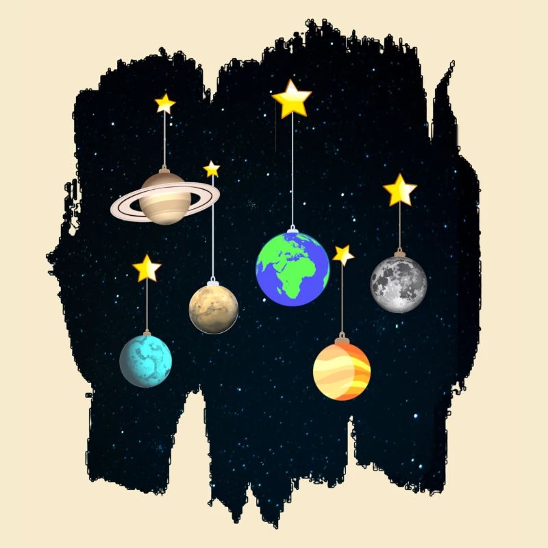 Weihnachtskugel Stern Planeten Himmel