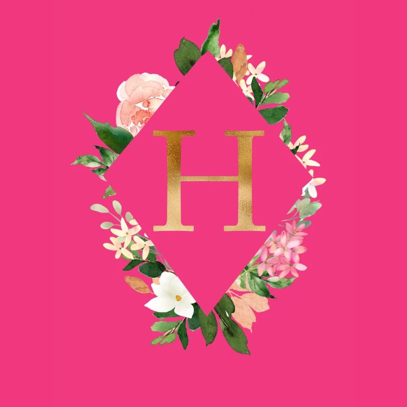 Fleurs Bouquet Boho Monogram H personnalisable