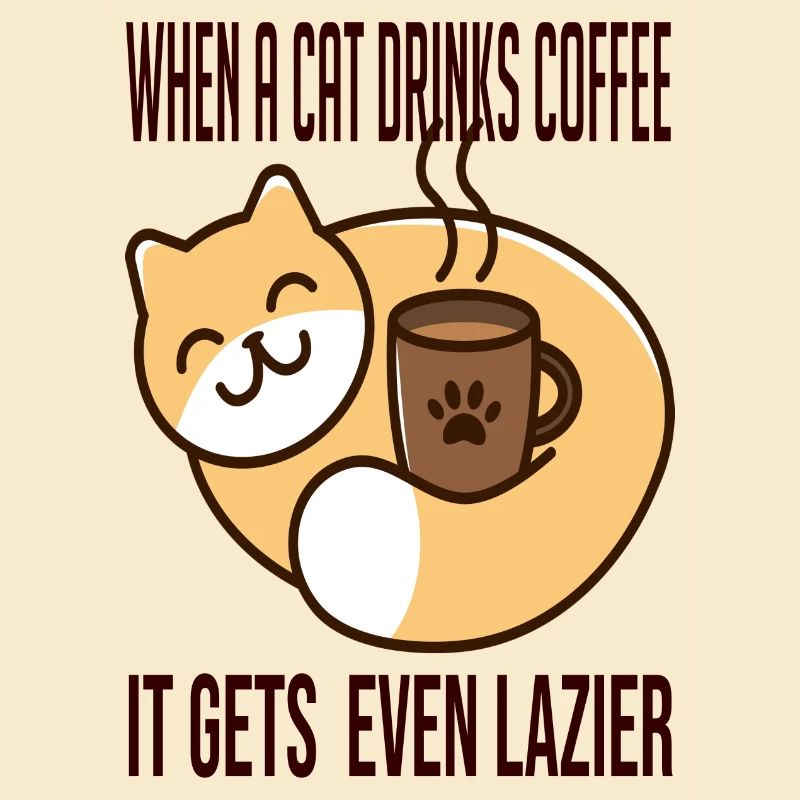 Wenn eine Katze Kaffee trinkt, wird sie noch fauler