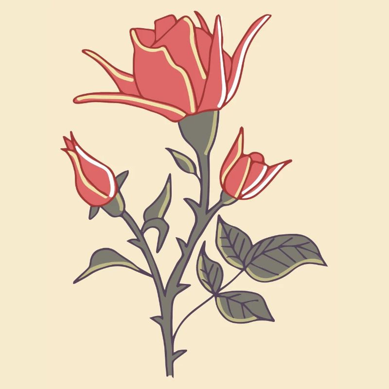 stylized red rose