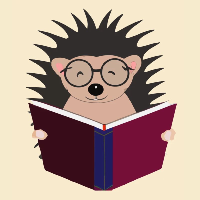 Igel liest Buch Illustration Geschenk