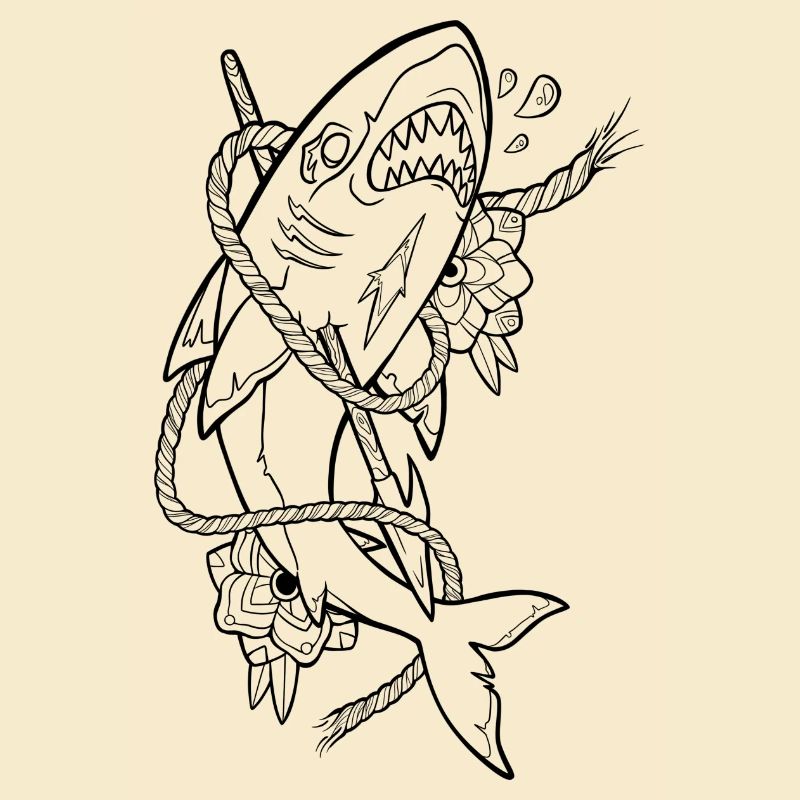 Old School Shark Black