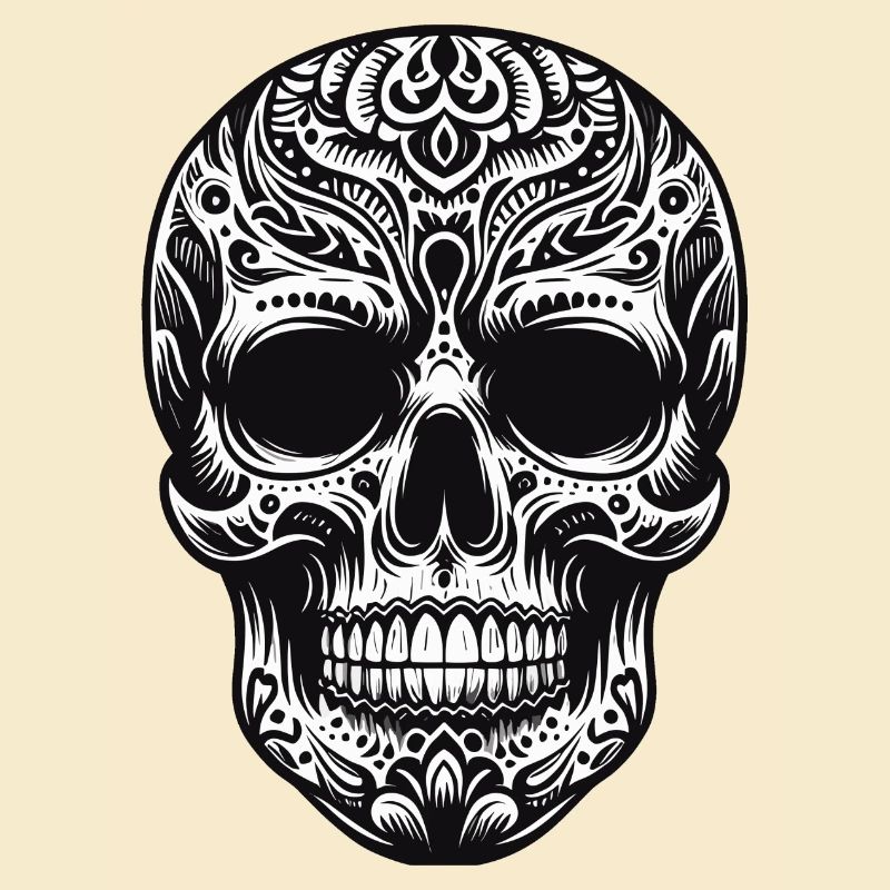 Black White Skull Pattern