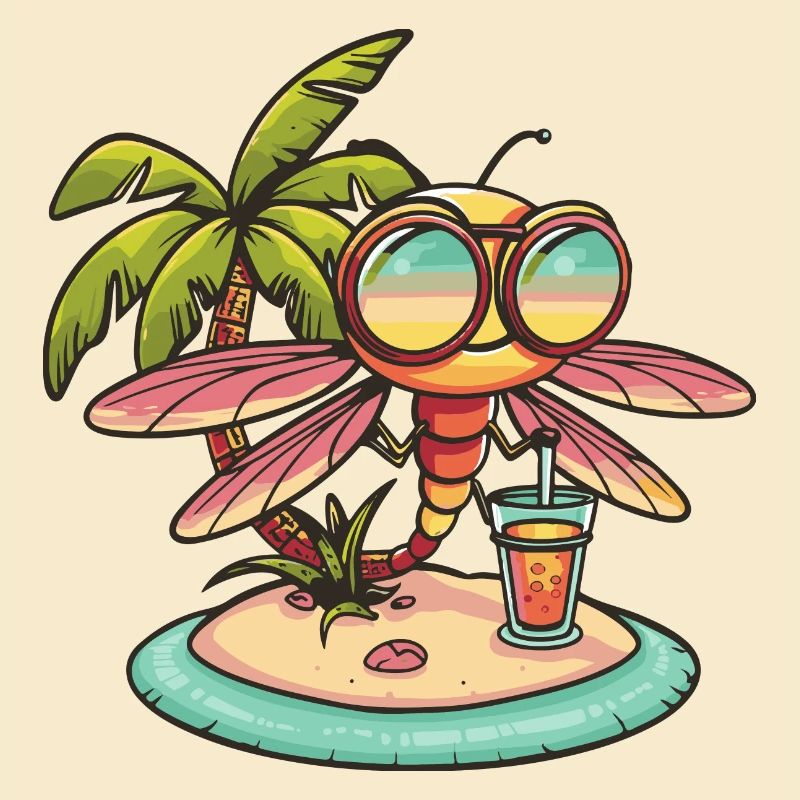 Dragonfly Summer Beach Vacation