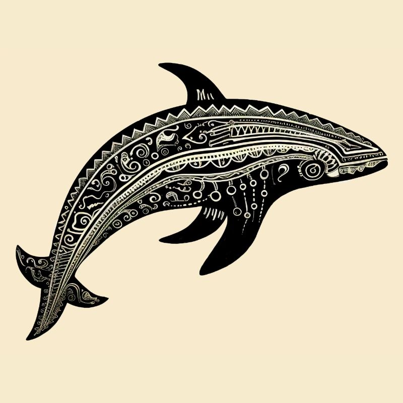 Bogolanfini whale 1