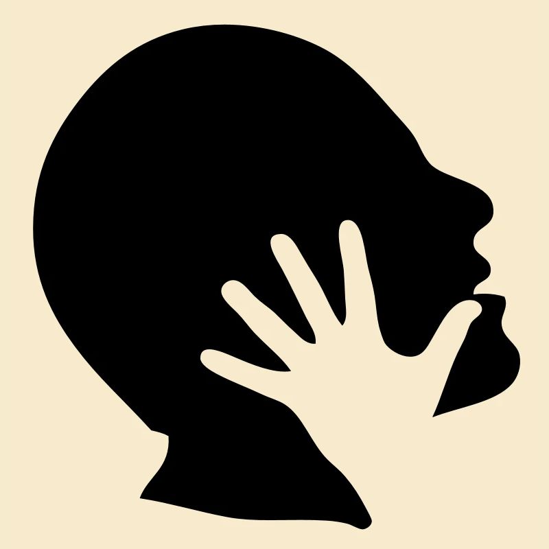 Kopfprofil Kopf Hand in Hand claque1