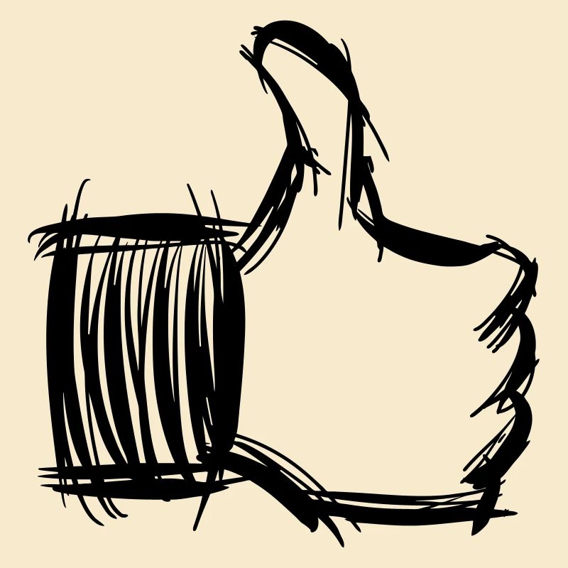 Daumen hoch Symbol, hand gezeichnet