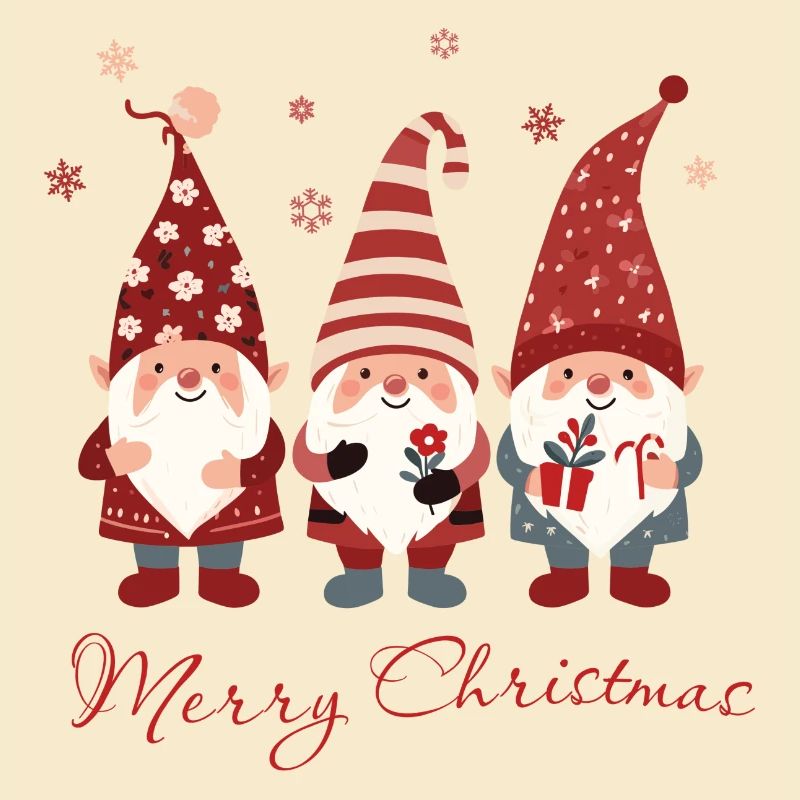 Three Christmas Gnomes Funny