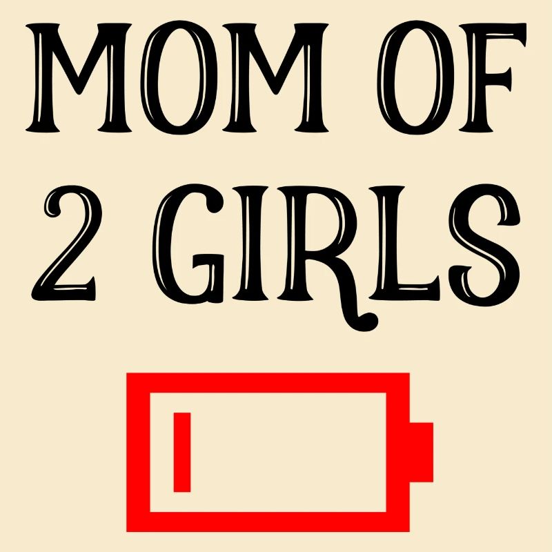 Müde Mutter von 2 Mädchen Spaß Mutter von zwei Töchtern