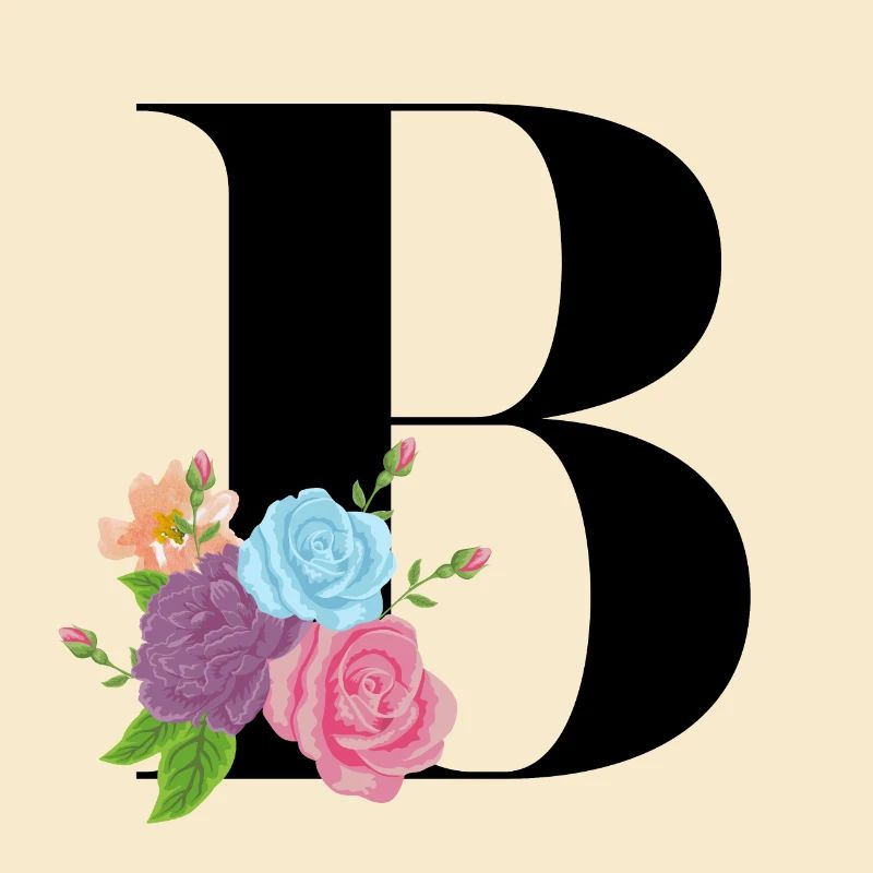 Buchstabe B blühende
