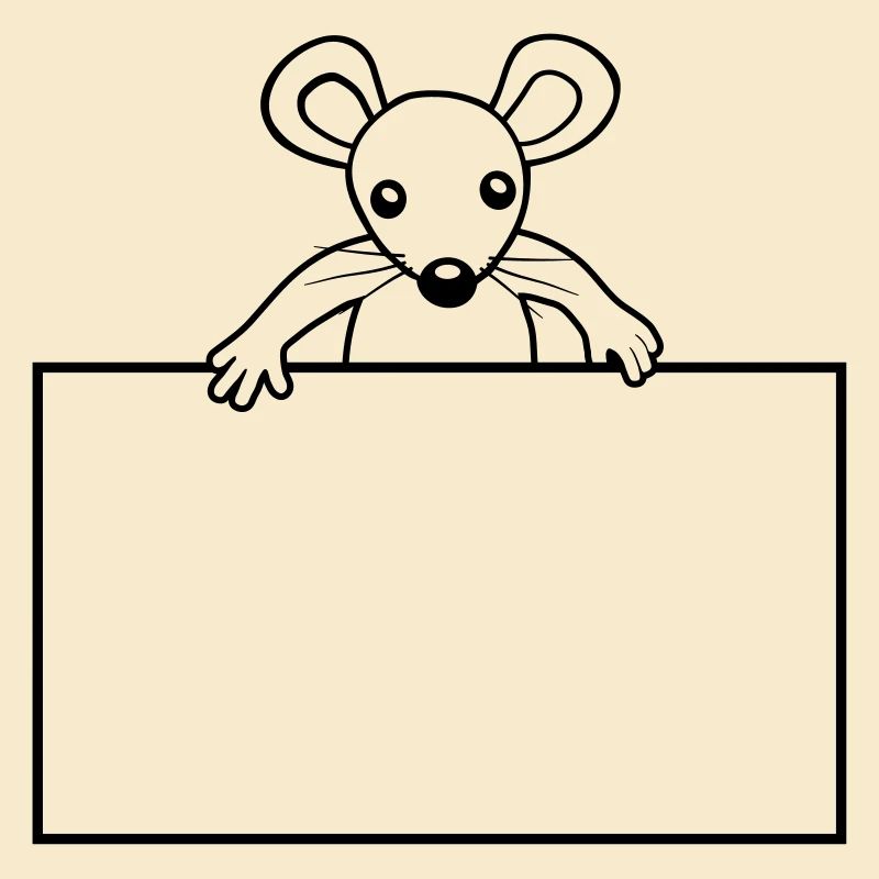 Schild mit Maus