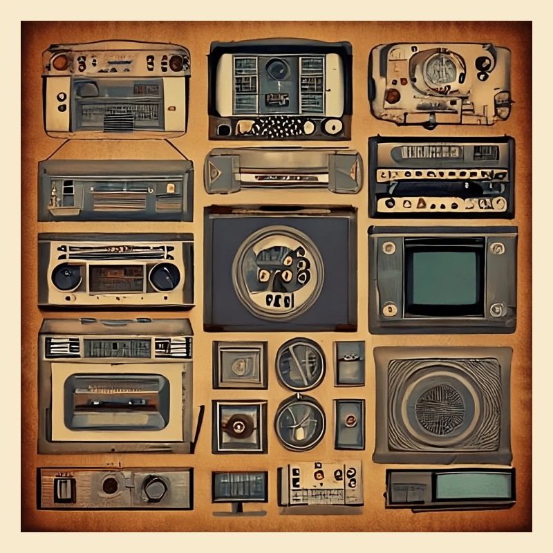 Retro electronics 80s style