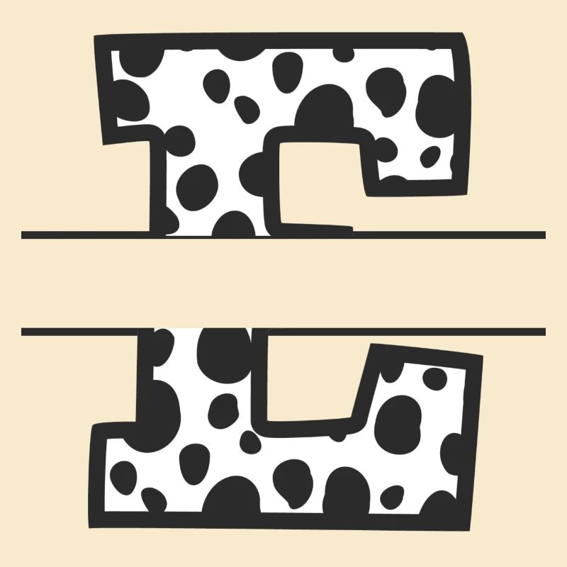 Letter e custom cow pattern
