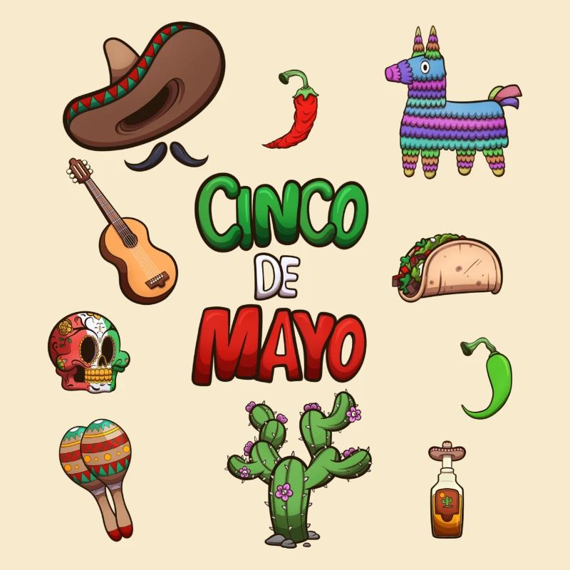 Éléments de dessin animé Cinco De Mayo