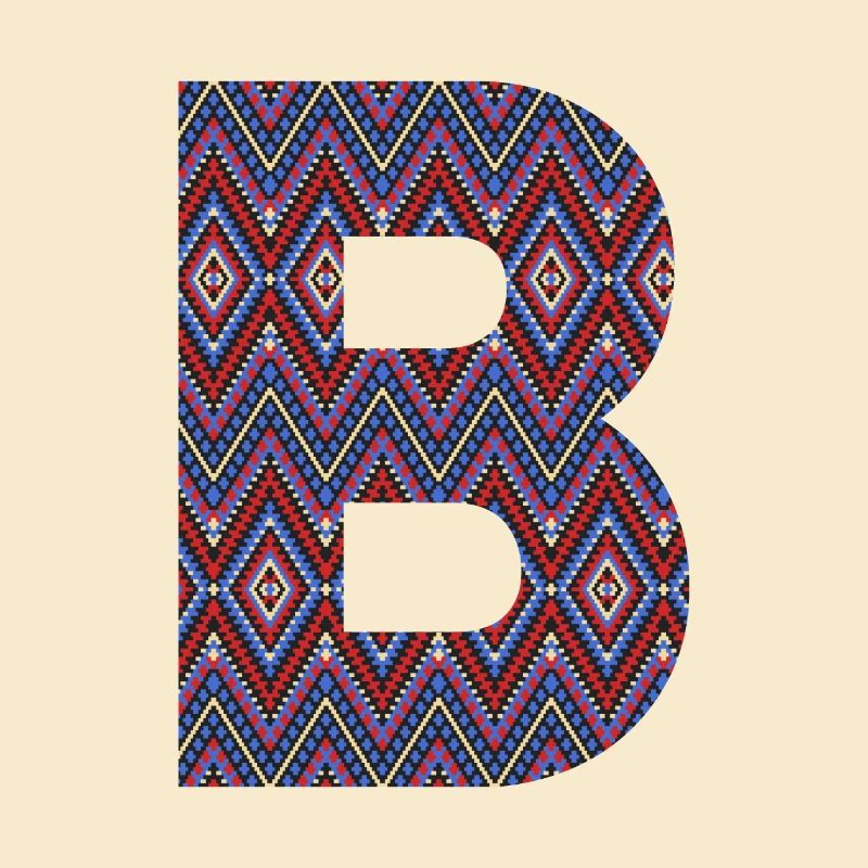 Monogram Letter B- geometric pattern