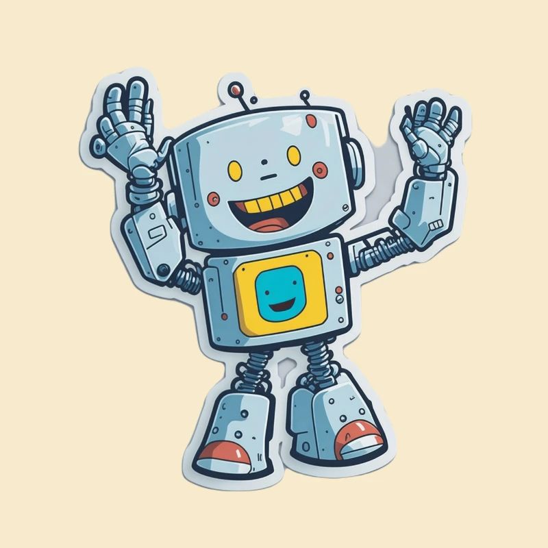Robot Roboter Comic Cartoon Style