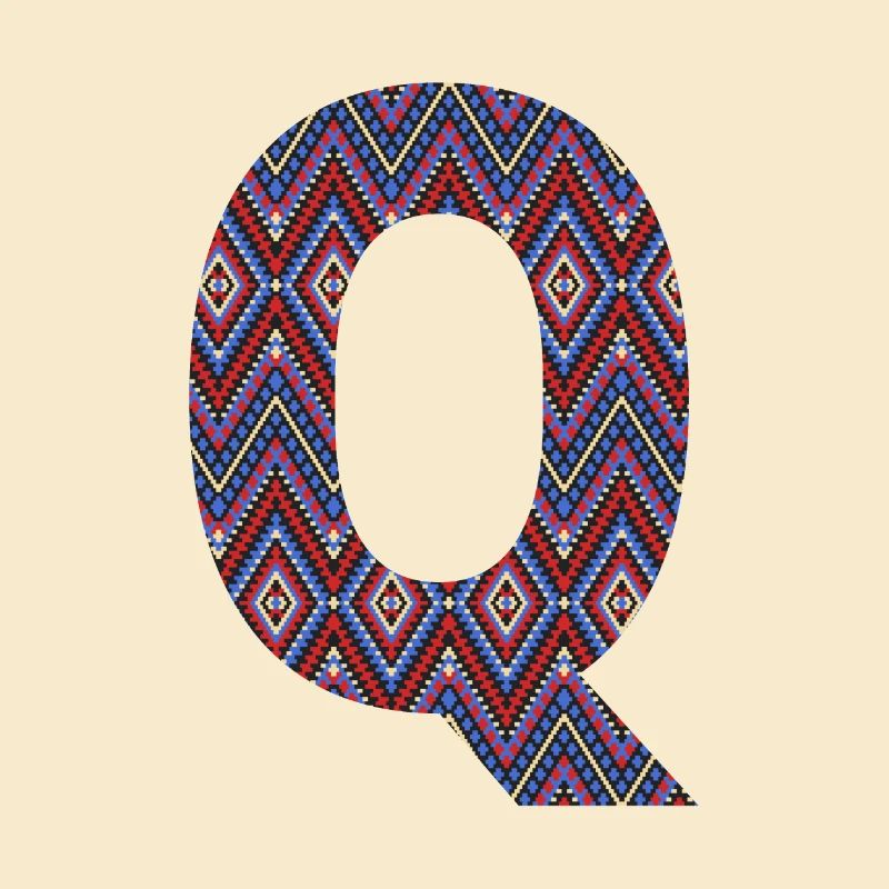 Monogram Letter Q- geometric pattern