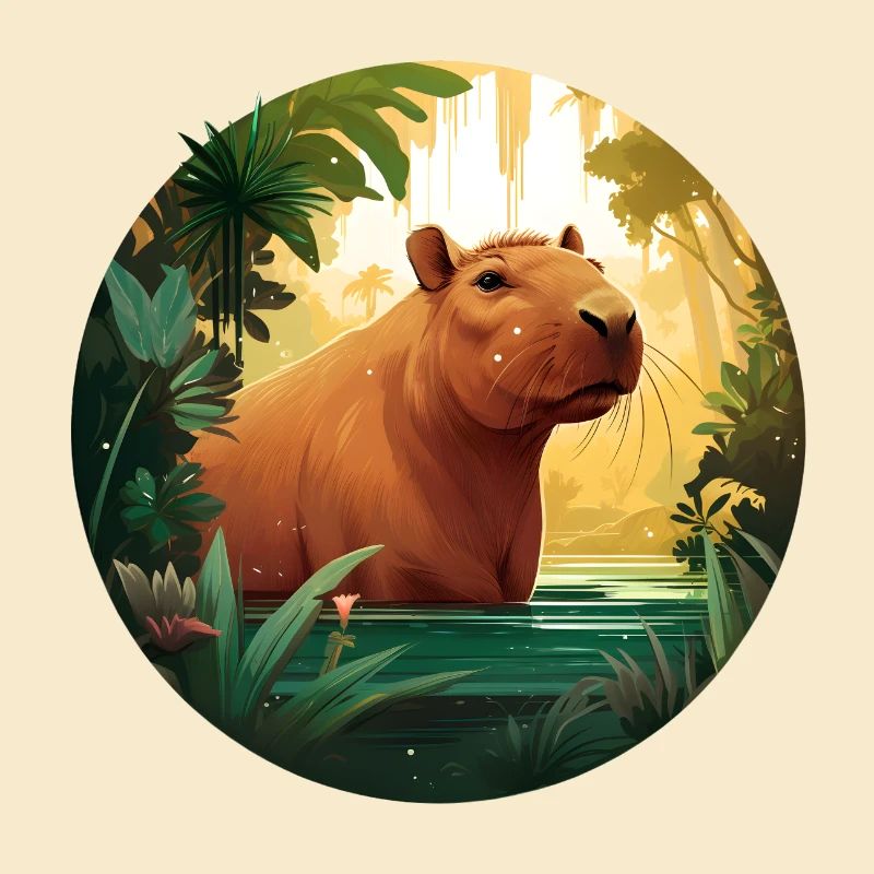 Baignade Capybara