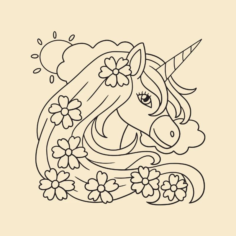 Ausmalvorlage Einhorn