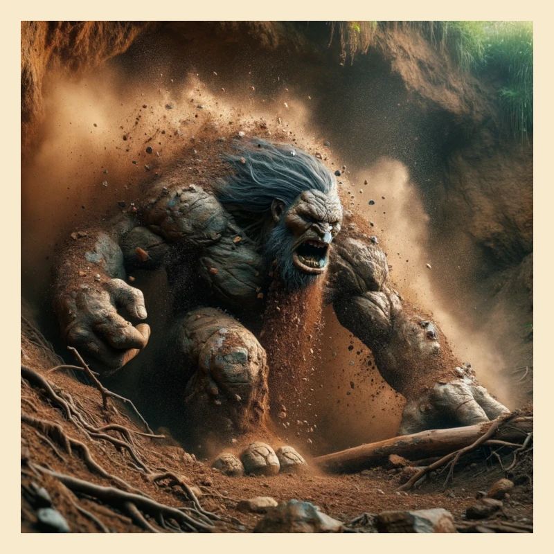 Troll émergeant du sol