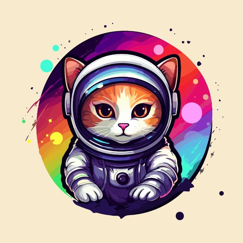 Chat de l’espace - Style abstrait