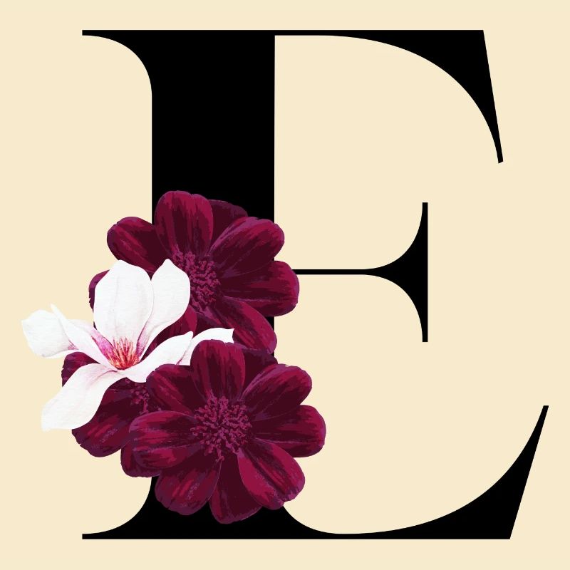 lettre E fleuris